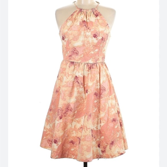 Anthropologie McGinn Lindsey Halter Tulle Dress in Peach Rose - Picture 3 of 13